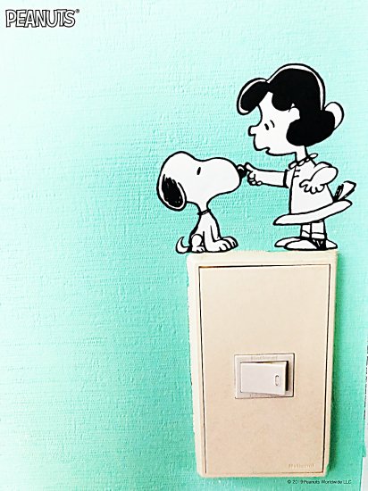 Peanuts Snoopy スヌーピー 貼って剥がせる スイッチステッカー スヌーピーとルーシー Sc Sticker