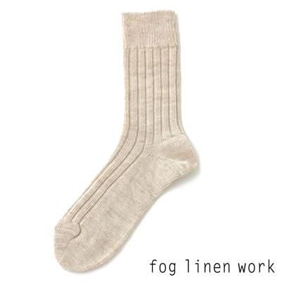 Fog Linen Work フォグリネンワーク 2点までゆうパケット可 ウールリネンソックス オフホワイト 白 靴下 女性用 Lwk301 Ow Iraka