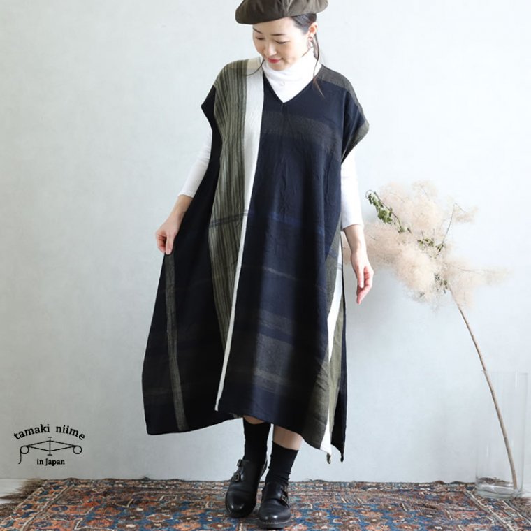 tamaki niime ڿ only one fuwa-T long V wool70% cotton30% FTLW05 / ꡼ եT  Vͥå   