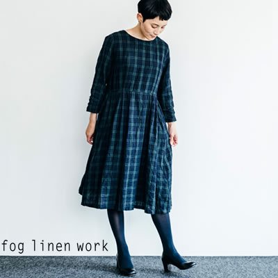 Fog Linen Work フォグリネンワーク 19年秋冬新作 ティナ ワンピース ジェームズ Tina Dress James リトアニア リネン Lwa136 Tc18 Lizm