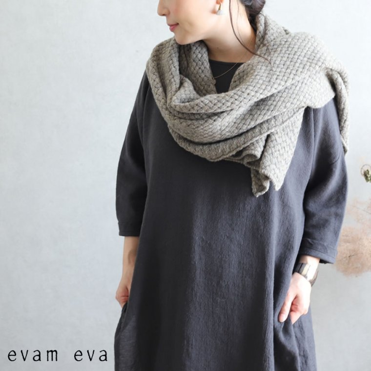 evam eva リネンカシミヤストール ライトグレー - greatriverarts.com