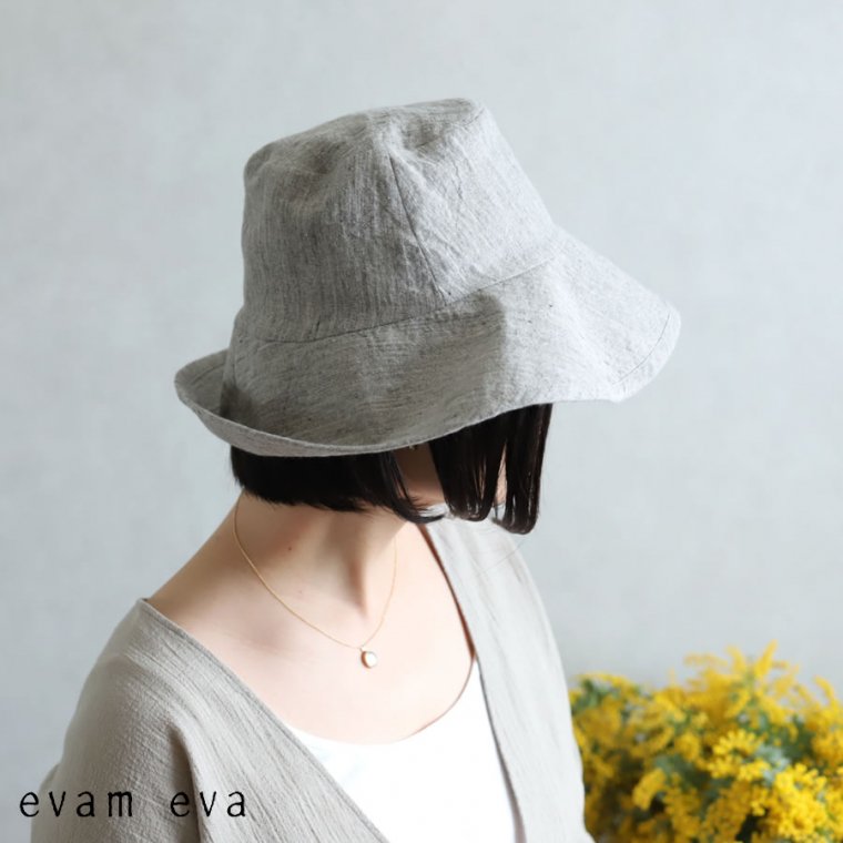 evam eva(エヴァム エヴァ)【2020ss新作】 リネン ドロップポケットローブ / linen drop pocket robe  antique white(06) E201T146 - lizm