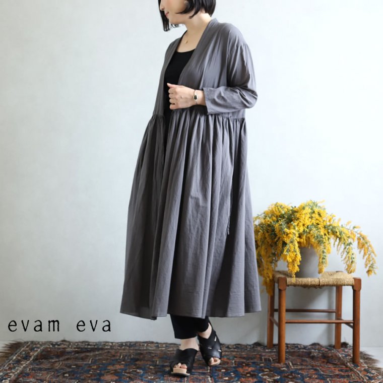 evam eva(エヴァム エヴァ)【2020ss新作】ギャザーカーディガン / gather cardigan maroon gray(76)  E201T112 - lizm