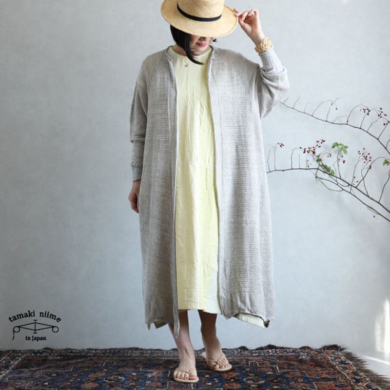 tamaki niime(タマキ ニイメ) 玉木新雌 only one あさ CA knit LONG 02 麻カニット - lizm