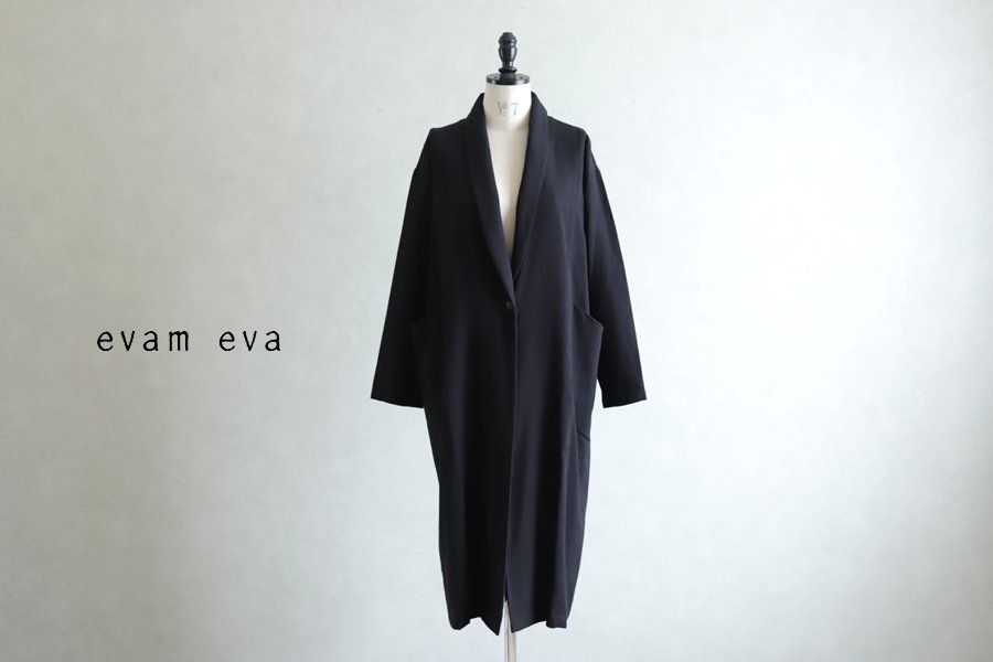 evam eva(エヴァム エヴァ) 【2020aw新作】シルク リネン ジャケット / silk linen jacket black(90