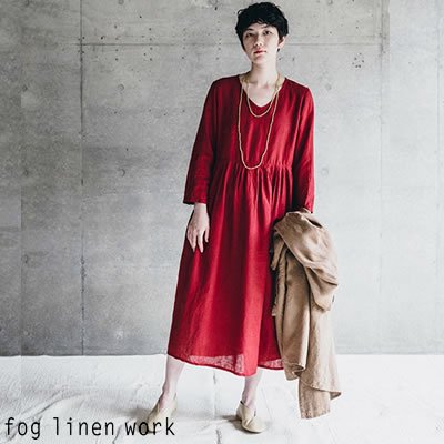 fog linen work(フォグリネンワーク) 【2020aw新作】メーリ ジレ ブラック / MEERI GILET リトアニア リネン  LWA266-17 - lizm