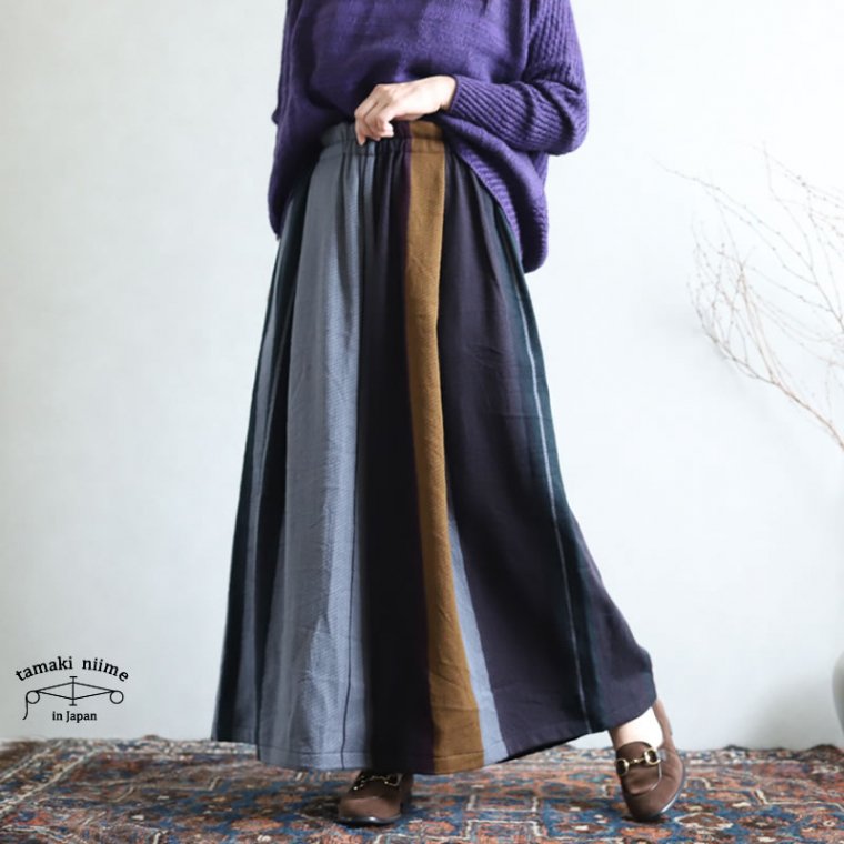 tamaki niime(タマキ ニイメ) 玉木新雌 wide pants LONG wool70％ cotton30％