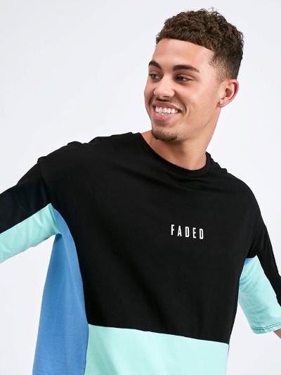 フェーデッド Faded スペース Tシャツ ロゴ文字入り 半袖 カラフル