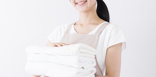当社、専任の女性スタッフが、あなたの洗濯物を丁寧に洗濯・乾燥・たたみを行います。
