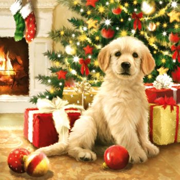 クリスマス 犬のペーパーナプキン Rose Rose Rose ペーパーナプキン3000種以上常備5枚 実店舗有 デコパージュ用紙多数品揃
