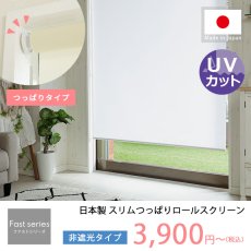 日本製短納期スリムつっぱりロールスクリーン　非遮光タイプ