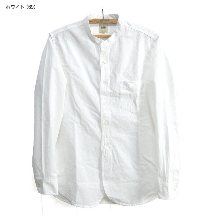 FOBファクトリー [F3429]オックス バンドカラー シャツ BAND COLLAR SHIRT