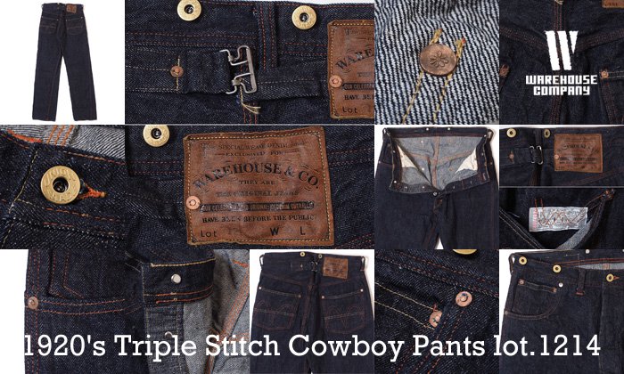 ウエアハウス WAREHOUSE [1214]1920'S TRIPLE STITCH COWBOY PANTS