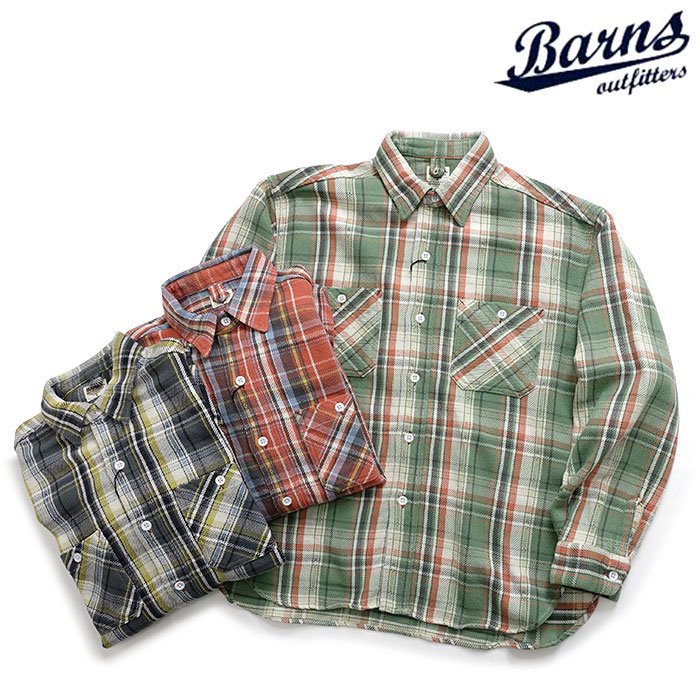バーンズ BARNS [BR-23330] STN クラシック ネルシャツ SB 日本製