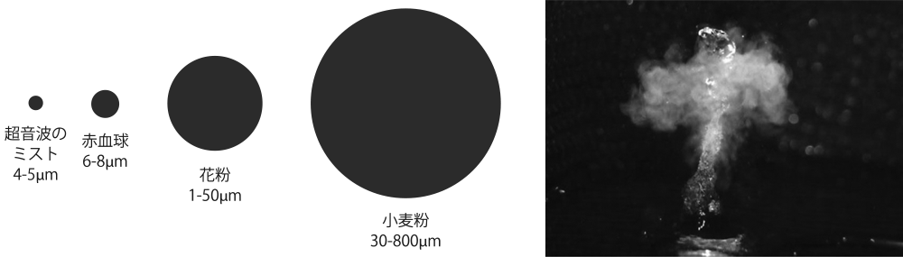 超微粒子のイメージ図と写真