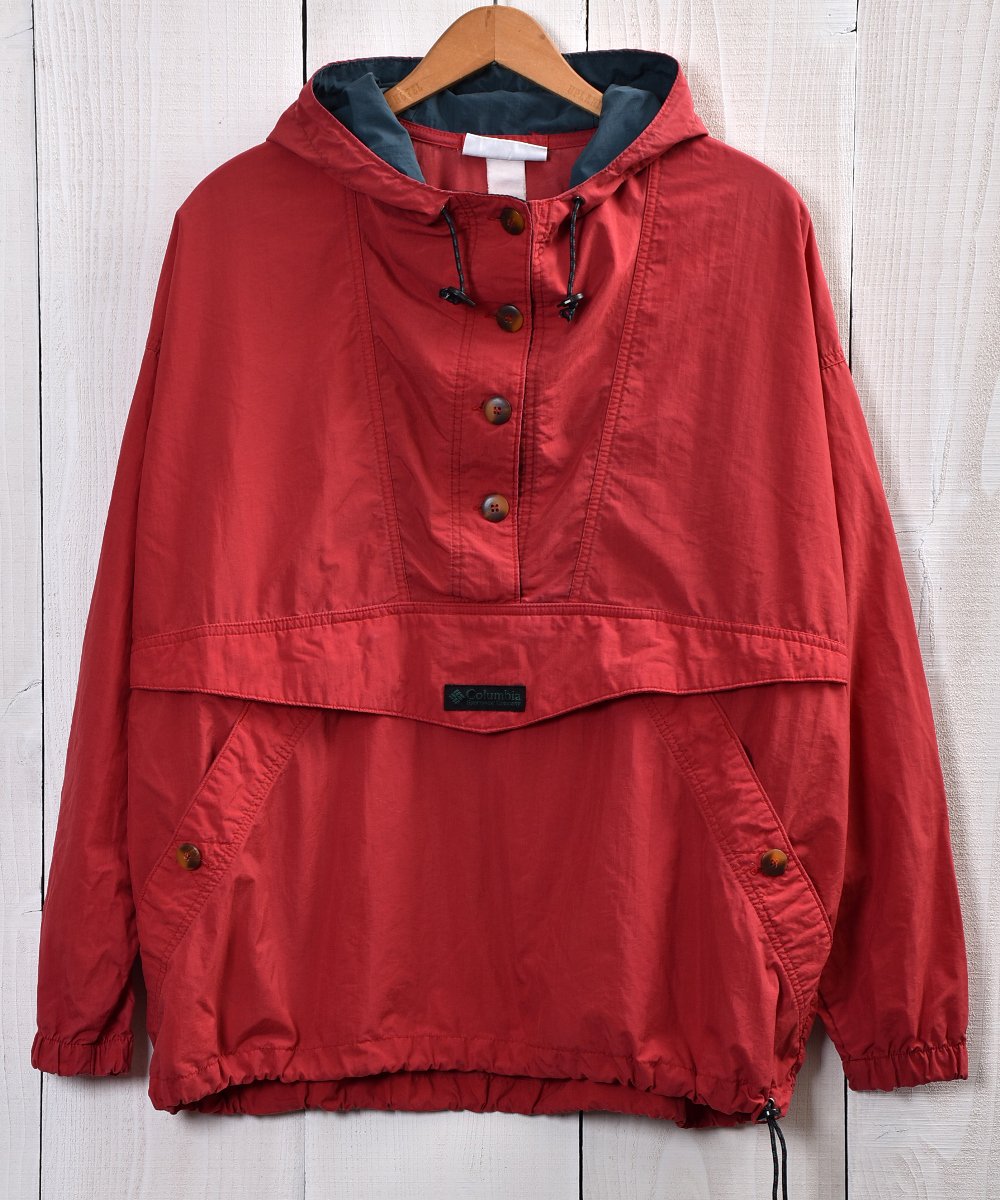 Columbia Nylon Anorak Parker コロンビア ナイロンアノラックパーカー レッド系 古着のネット通販サイト 古着屋グレープフルーツムーン Grapefruitmoon Onlineshop ヴィンテージアイテム レトロファッション