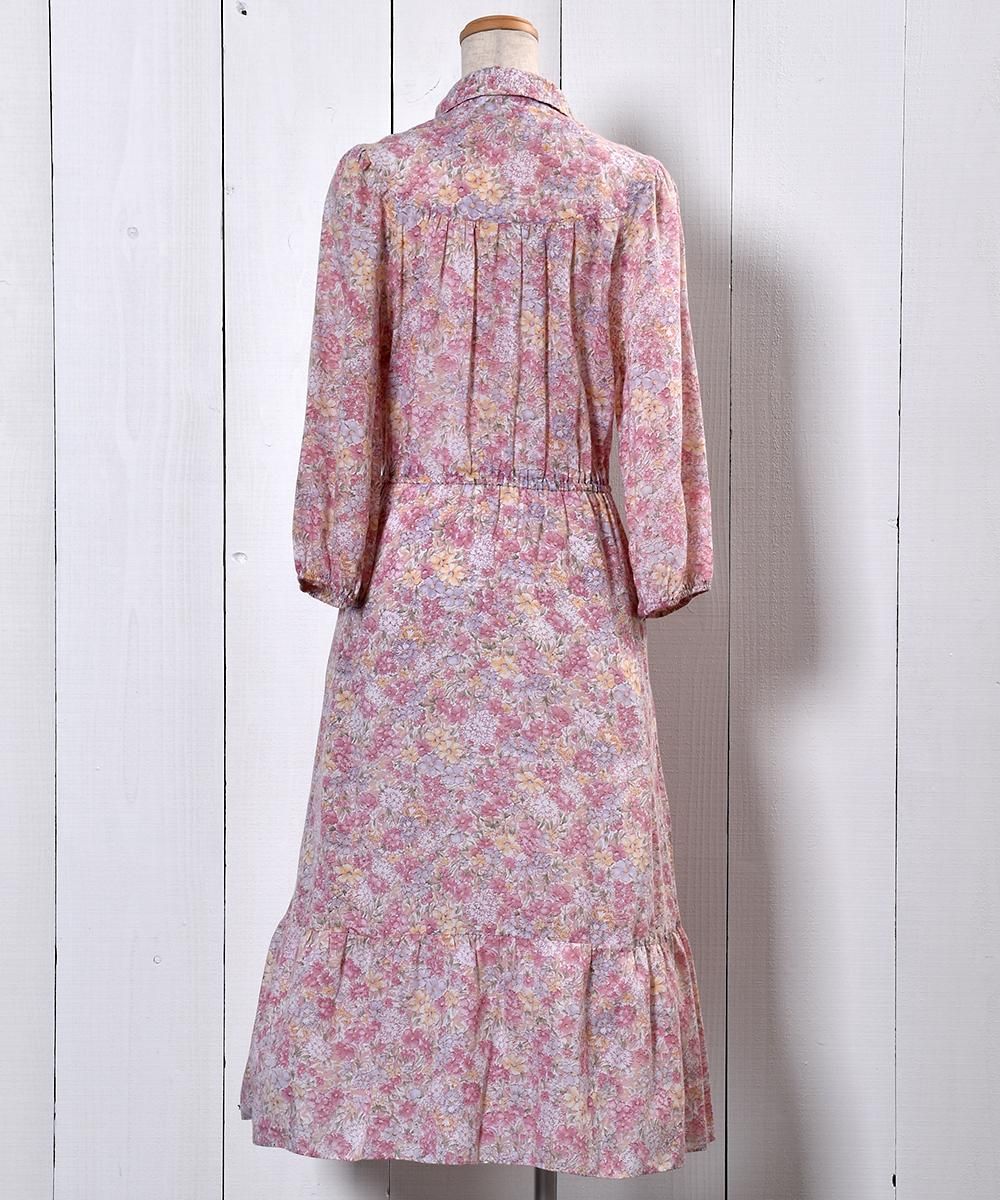 Flower Pattern Roundclollor One Piece 花柄 丸襟 ワンピース 古着のネット通販サイト 古着屋グレープフルーツムーン Grapefruitmoon Onlineshop ヴィンテージアイテム レトロファッション