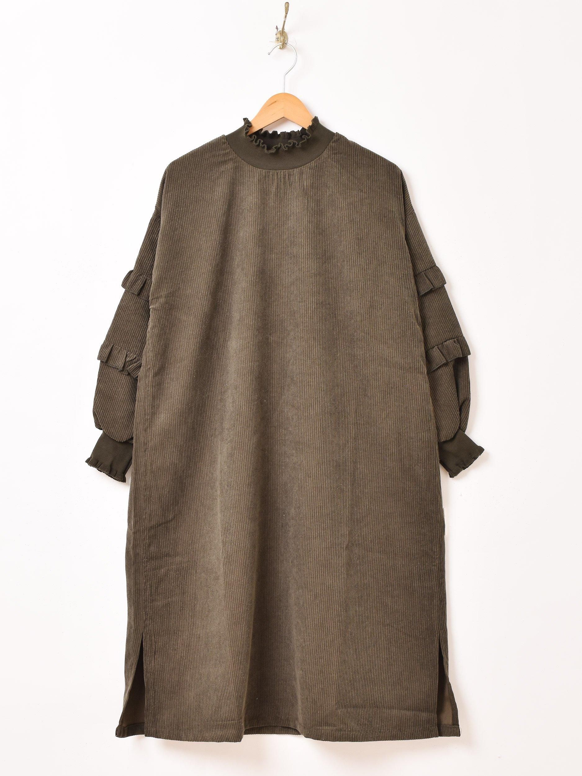 2 Color Available Elcamino Corduroy Long Sleeve Frill One Piece コーデュロイ ロングスリーブワンピース パープル 古着のネット通販サイト 古着屋グレープフルーツムーン Grapefruitmoon Onlineshop ヴィンテージアイテム レトロファッション