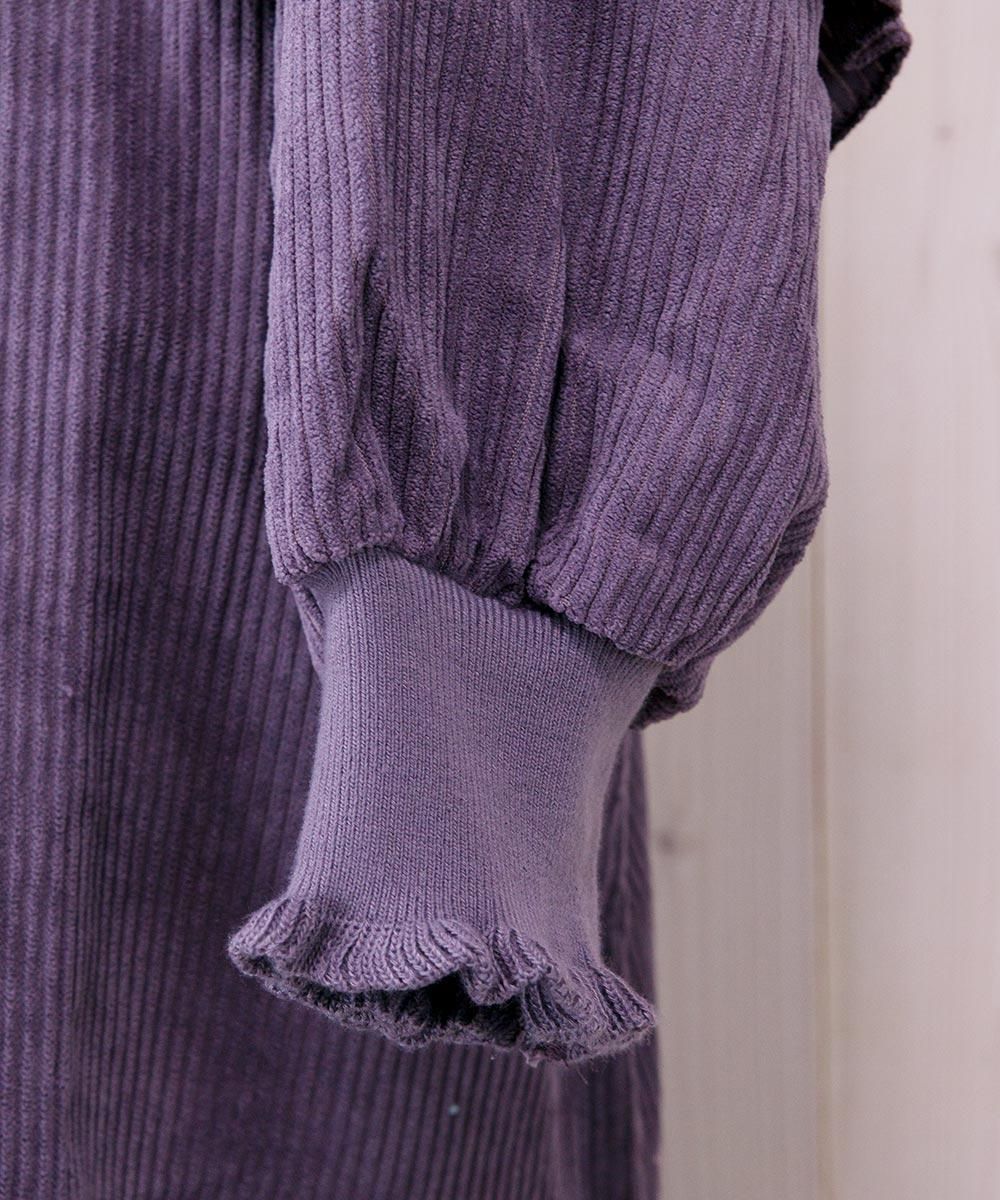 2 Color Available Elcamino Corduroy Long Sleeve Frill One Piece コーデュロイ ロングスリーブワンピース パープル 古着のネット通販サイト 古着屋グレープフルーツムーン Grapefruitmoon Onlineshop ヴィンテージアイテム レトロファッション
