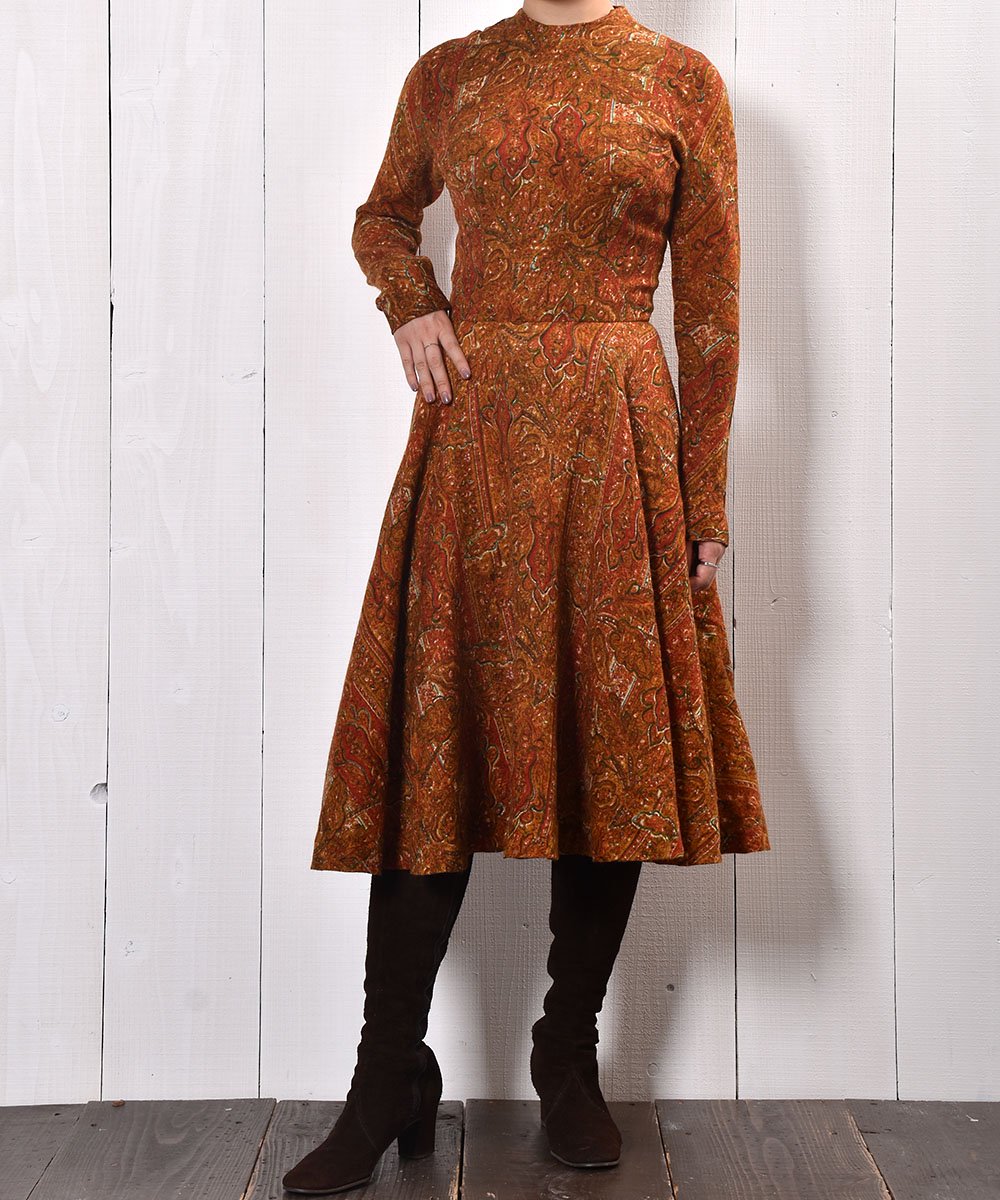 60年代 ヴィンテージワンピース オリエンタル 60 S Vintage Dress Oriental 古着のネット通販サイト 古着屋グレープフルーツムーン Grapefruitmoon Onlineshop ヴィンテージアイテム レトロファッション
