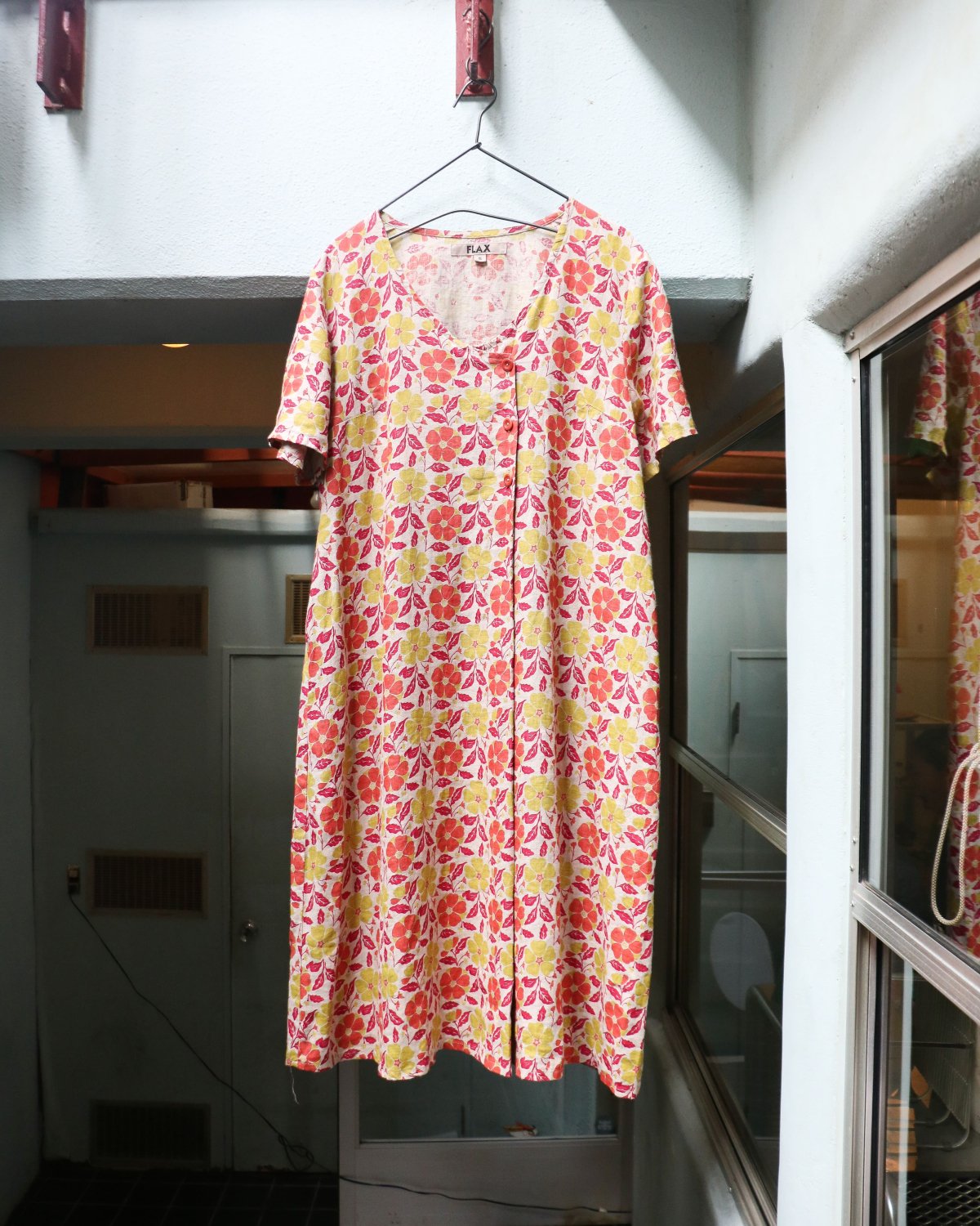 “FLAX” Flower Patterned Linen One Piece 