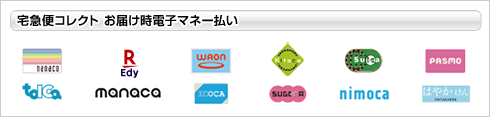 Suica（スイカ）、nanaco（ナナコ）やWAON（ワオン）を含めた電子マネー12ブランドに対応