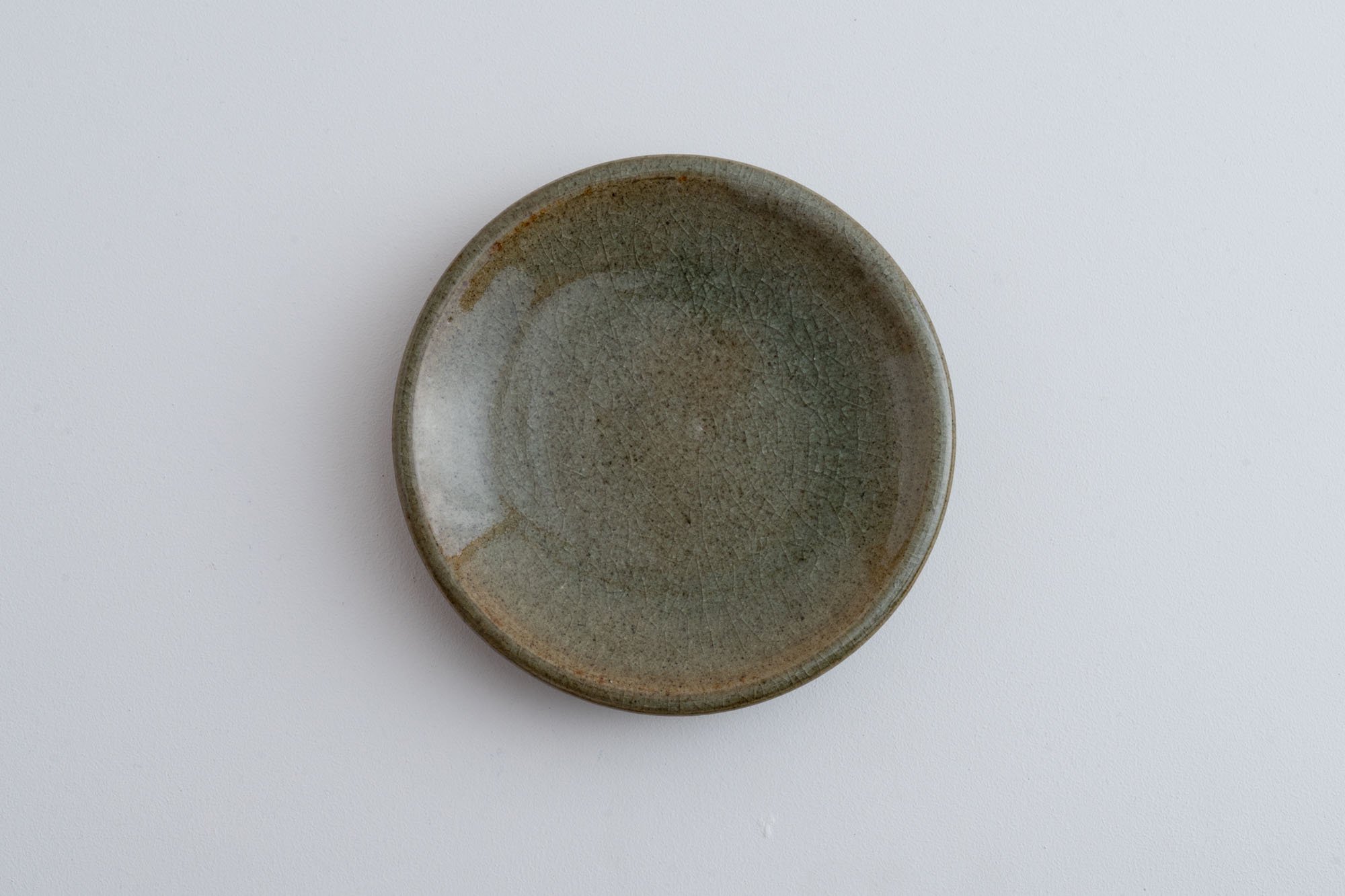 自然の味 灰釉皿 未使用品素材陶器 - 食器