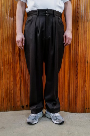 [FARAH] Two Tuck Wide Tapered Pants Wool - MOLDNEST
