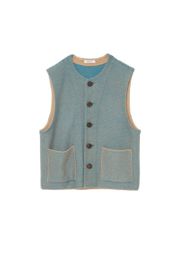 MATSUFUJI]Raven Pattern Knit Vest - MOLDNEST