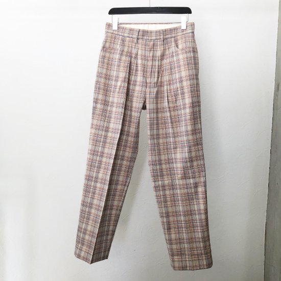 [FARAH] Two-Tuck Wide Tapered Pants Souvenir Check - MOLDNEST