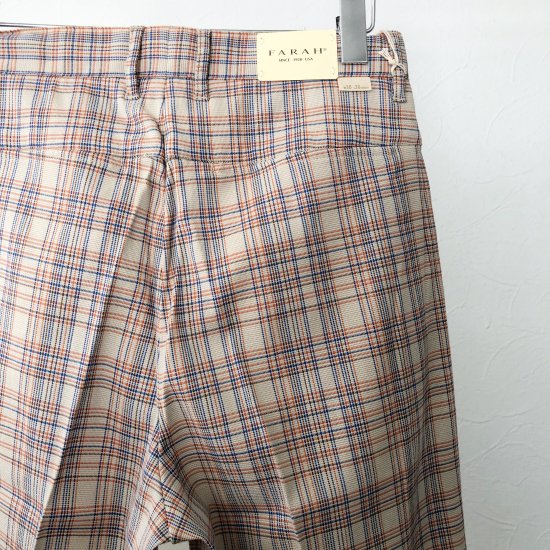 [FARAH] Two-Tuck Wide Tapered Pants Souvenir Check - MOLDNEST