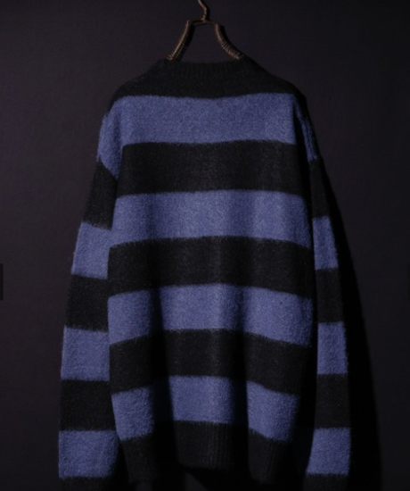 NUMBER(N)INE] STRIPED MOHAIR KNIT PULLOVER - MOLDNEST