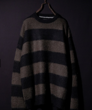 <img class='new_mark_img1' src='https://img.shop-pro.jp/img/new/icons5.gif' style='border:none;display:inline;margin:0px;padding:0px;width:auto;' />[NUMBER(N)INE] STRIPED MOHAIR KNIT PULLOVER
