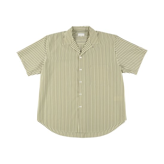 [KANEMASA PHIL.] 46G Atmosphere Stripe Open Collar SS Shirt - MOLDNEST