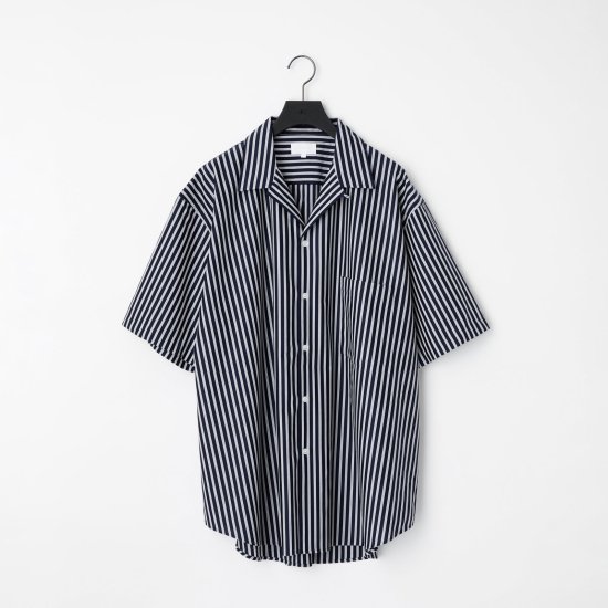 [KANEMASA PHIL.] 46G Atmosphere Stripe Open Collar SS Shirt - MOLDNEST