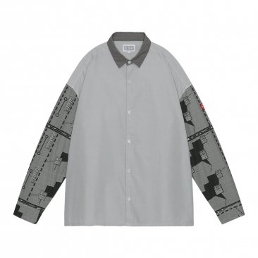 <img class='new_mark_img1' src='https://img.shop-pro.jp/img/new/icons47.gif' style='border:none;display:inline;margin:0px;padding:0px;width:auto;' />[C.E]OVERDYE GRID SLEEVE BIG SHIRT