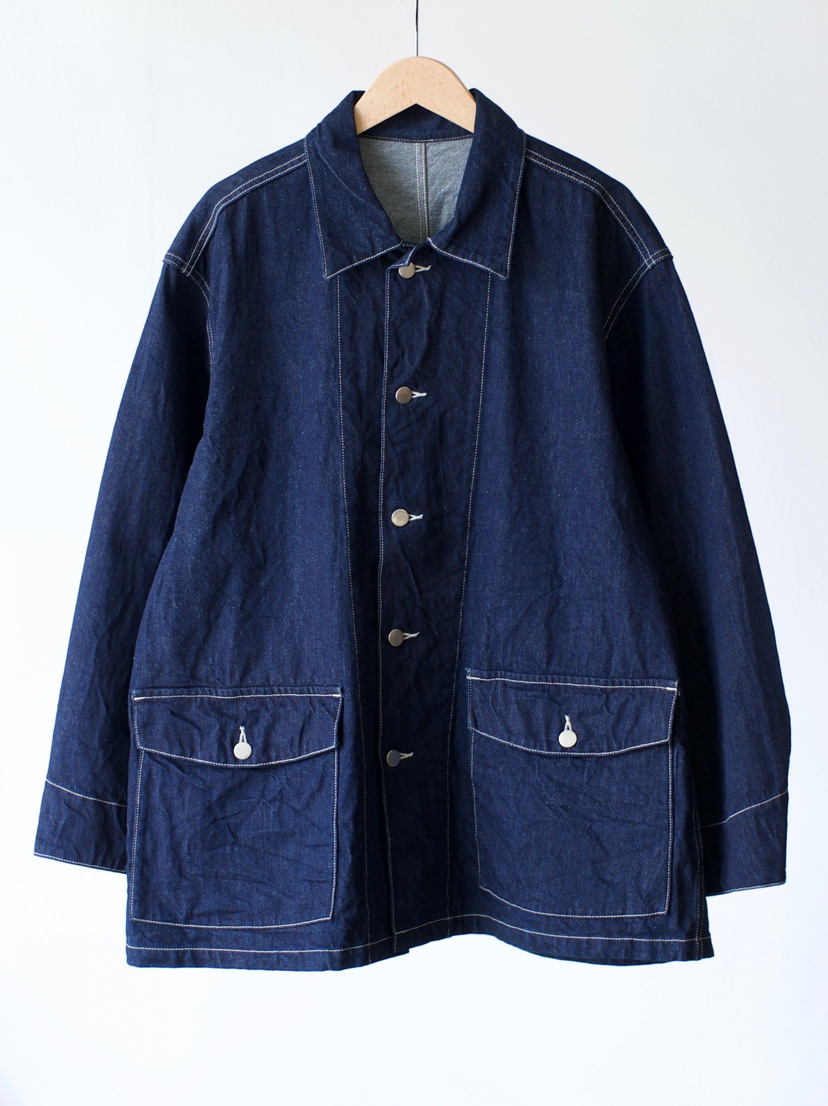 URU ウル COVERALL JACKET INDIGO デニムカバーオール-