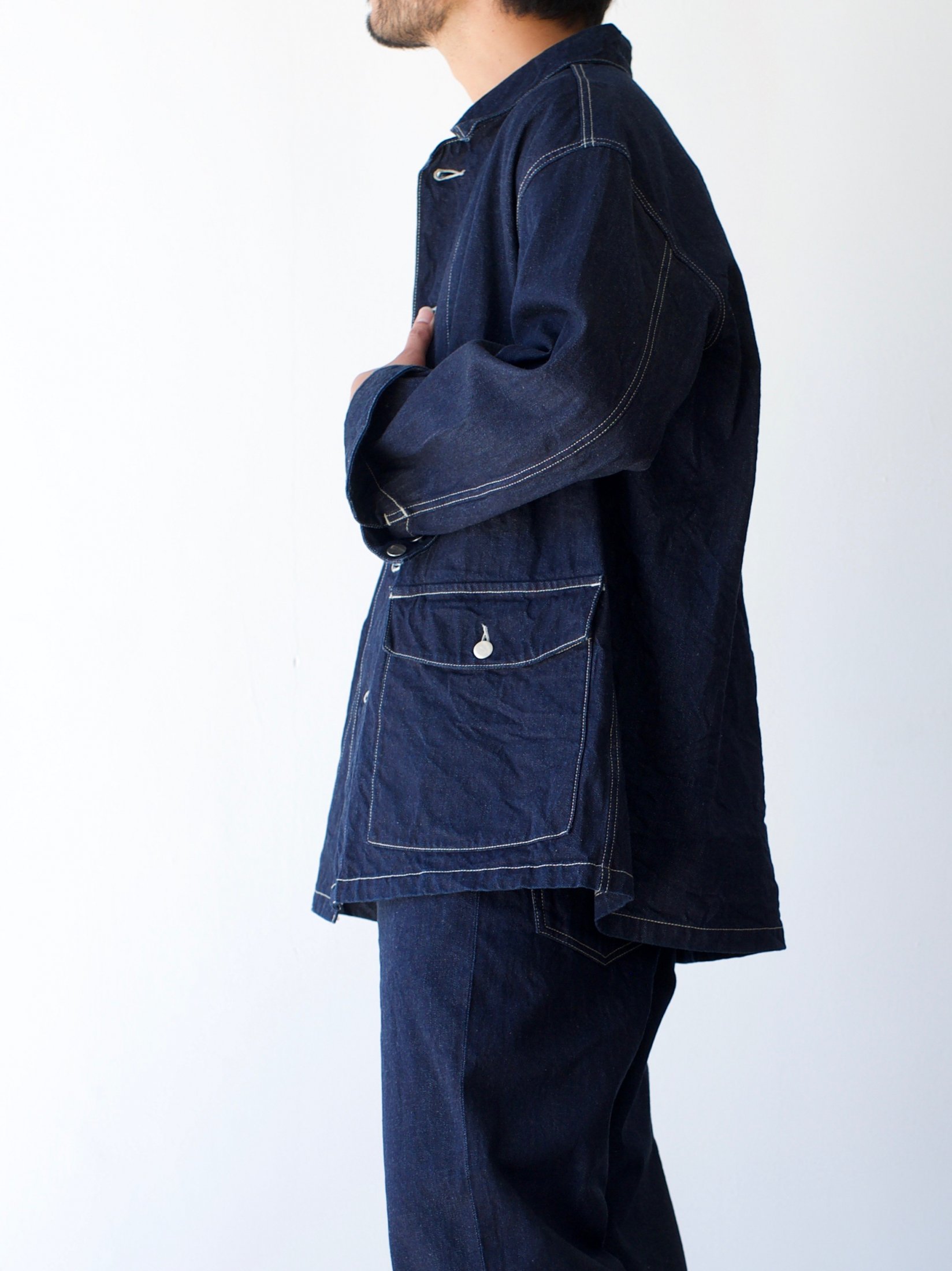 URU ウル COVERALL JACKET INDIGO デニムカバーオール-