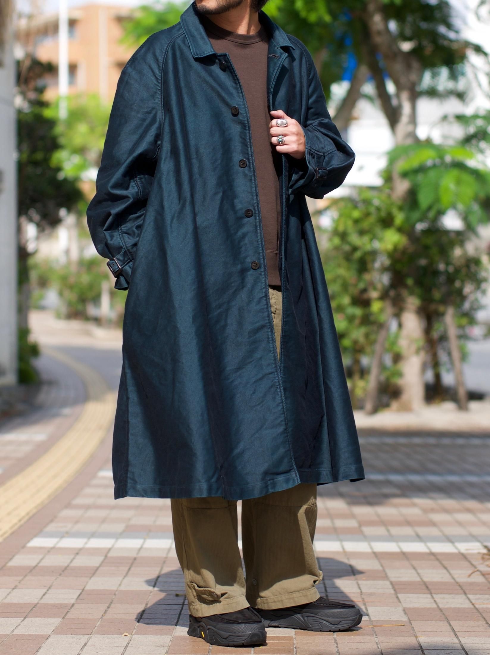 OUTIL / MANTEAU UZES ブラックインディゴリネン size1-