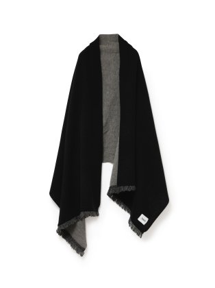<img class='new_mark_img1' src='https://img.shop-pro.jp/img/new/icons6.gif' style='border:none;display:inline;margin:0px;padding:0px;width:auto;' />TAN タン 22aw / DOUBLE FACE FRINGE STOLE . BLACK×GRAY