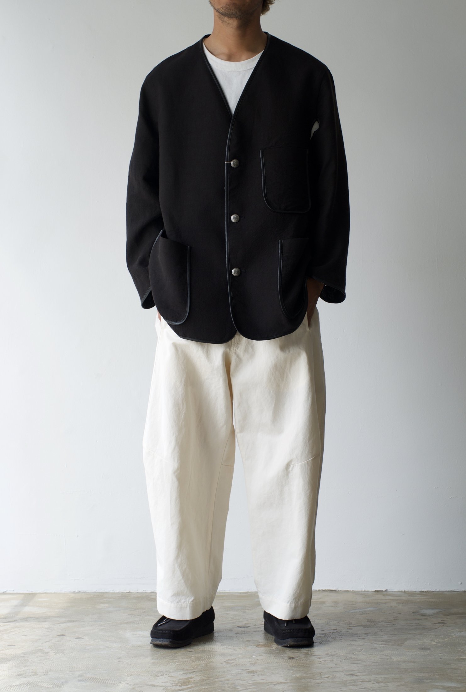 期間限定限定 Nomat ノマット PIPING JACKET ノーカラージャケット