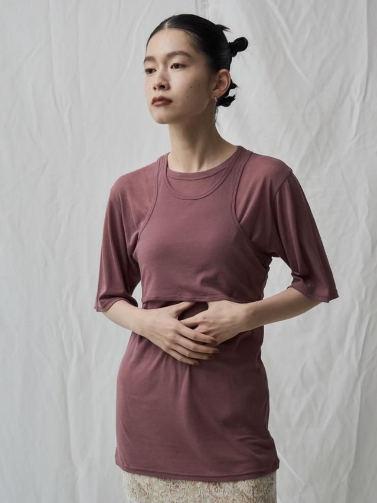 Mediam ミディアム 23ss / Layered Combination - Tシャツ(半袖/袖なし)