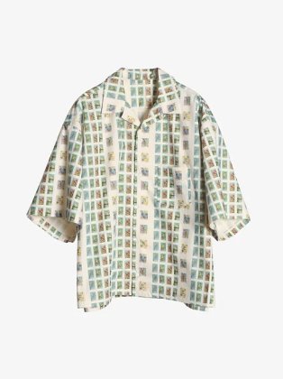 sillage popover shirt nep check ivory - シャツ