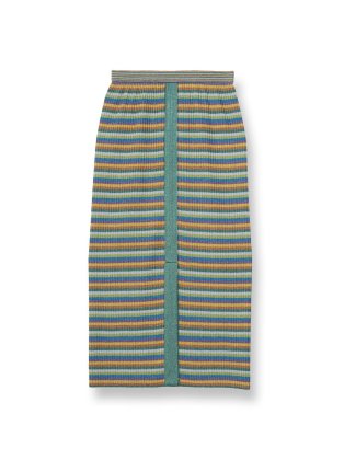<img class='new_mark_img1' src='https://img.shop-pro.jp/img/new/icons6.gif' style='border:none;display:inline;margin:0px;padding:0px;width:auto;' />TAN  24ss / LULEX MULTIBORDER KNITTED SKIRT - BLUEGREEN MIX
