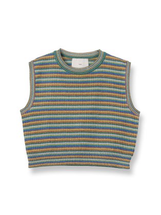 <img class='new_mark_img1' src='https://img.shop-pro.jp/img/new/icons6.gif' style='border:none;display:inline;margin:0px;padding:0px;width:auto;' />TAN  24ss / LULEX MULTIBORDER KNITTED TANK TOP - BLUEGREEN MIX