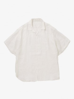<img class='new_mark_img1' src='https://img.shop-pro.jp/img/new/icons6.gif' style='border:none;display:inline;margin:0px;padding:0px;width:auto;' />Sillage  24ss " open collar shirt short sleeve linen " white