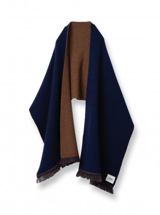 <img class='new_mark_img1' src='https://img.shop-pro.jp/img/new/icons6.gif' style='border:none;display:inline;margin:0px;padding:0px;width:auto;' />TAN  24aw / FLUFFY DUAL KNITTED STOLE - NAVY