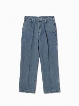 <img class='new_mark_img1' src='https://img.shop-pro.jp/img/new/icons6.gif' style='border:none;display:inline;margin:0px;padding:0px;width:auto;' />BATONER Хȥʡ 25ss " EXTRA LONG STAPLE COTTON SELVEGE ONE TUCK TROUSESRS " WASHED BLUE