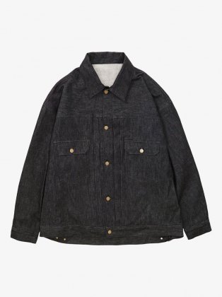 <img class='new_mark_img1' src='https://img.shop-pro.jp/img/new/icons6.gif' style='border:none;display:inline;margin:0px;padding:0px;width:auto;' />Sillage  " trucker jacket " black denim one wash