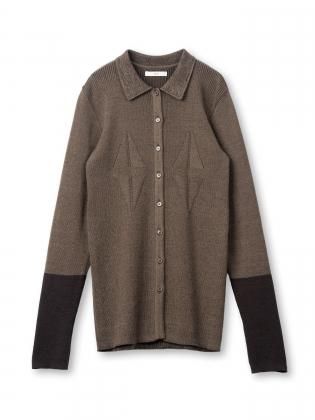 <img class='new_mark_img1' src='https://img.shop-pro.jp/img/new/icons6.gif' style='border:none;display:inline;margin:0px;padding:0px;width:auto;' />TAN  25aw / SMOOTH TENCEL WOOL KNIT DIA PATTERN SHIRTS - BROWN